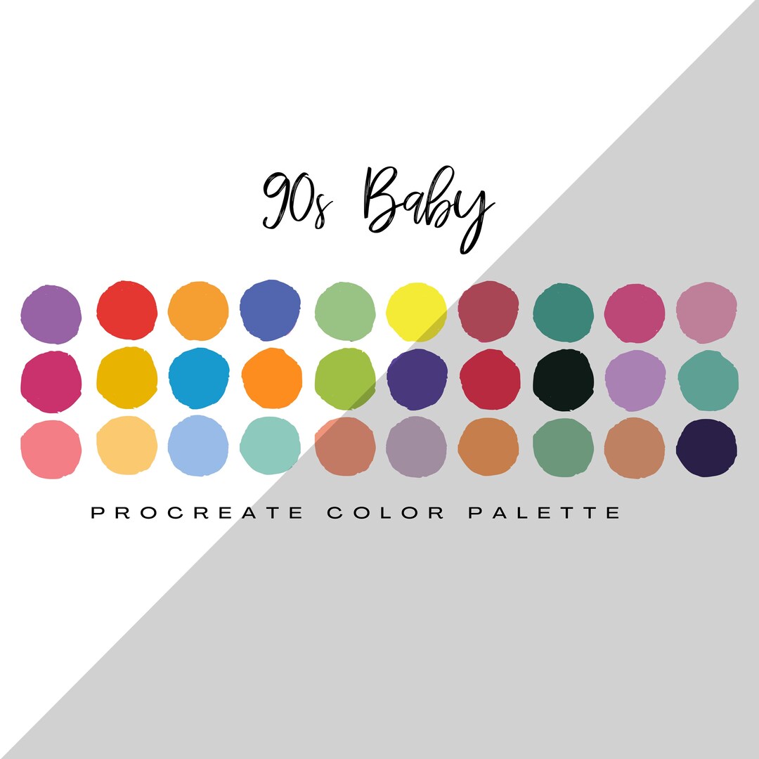 90s Baby Procreate Palette 30 Color Swatches Digital Etsy