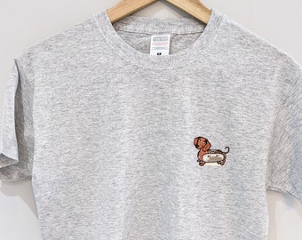 Sausage Dog Embroidered T-Shirt Unisex