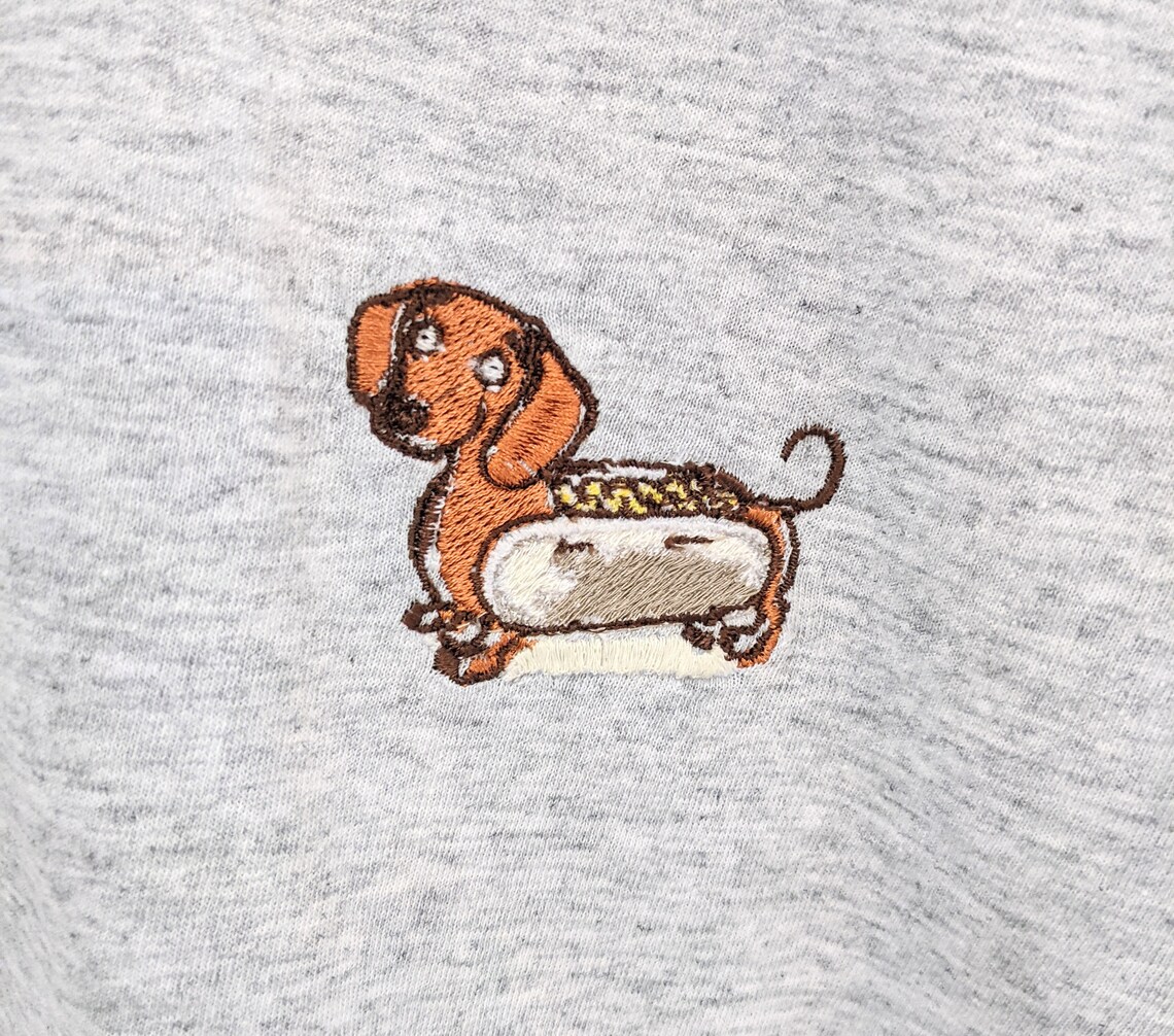 Sausage Dog Embroidered TShirt Unisex Etsy