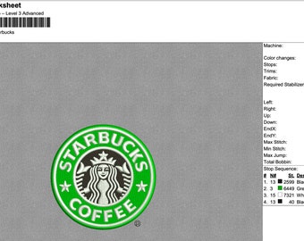 Logotipo bordado de café
