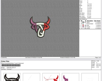 Archivo BuLL DST para bordados en gorras o prendas de vestir