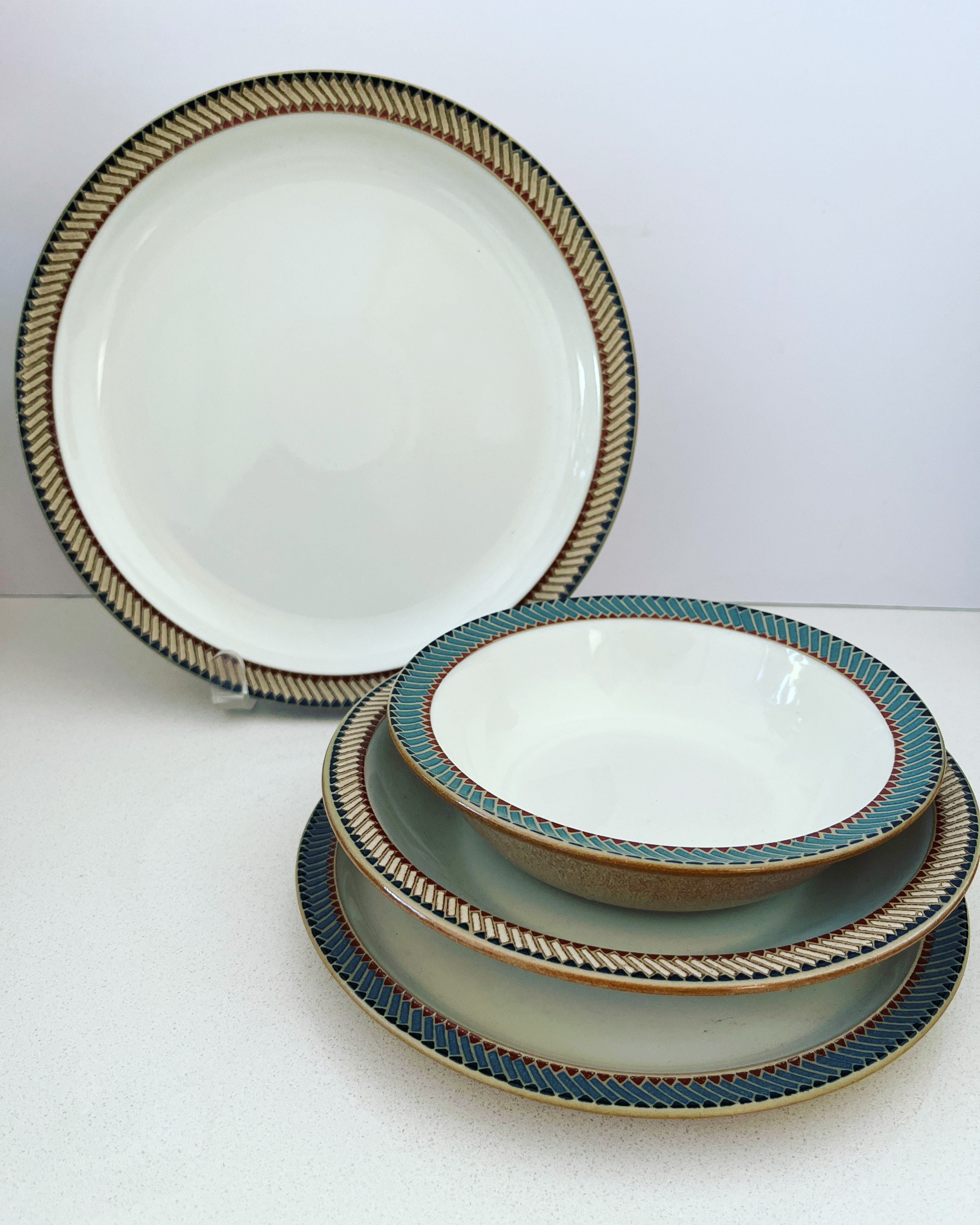 Vintage Denby Luxor Dinnerware, Denby Plates and Bowls (4 Vintage Denby Luxor Dinnerware, Denby Plates and Bowls (4