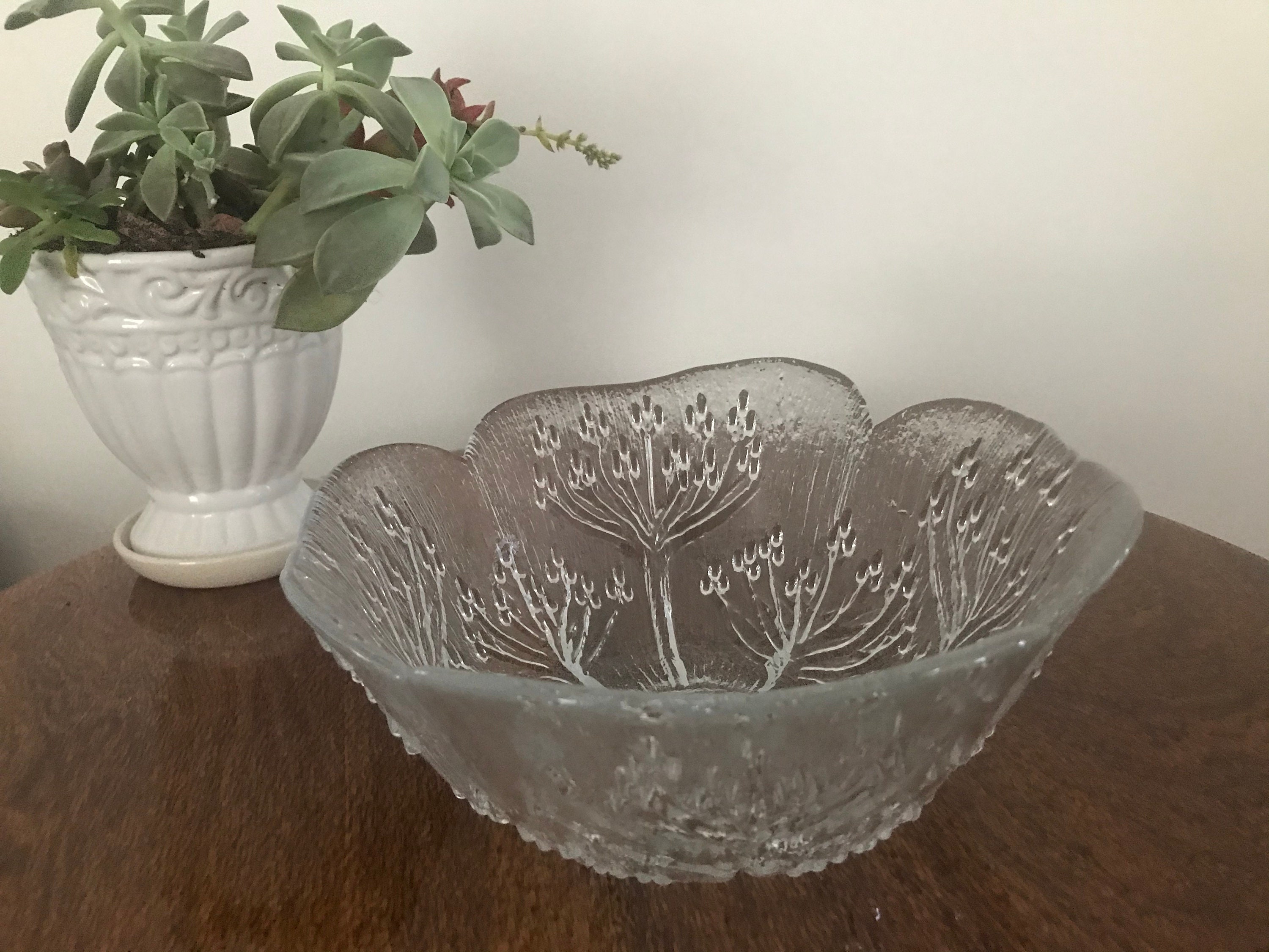 Vintage Dansk 'Floriform' Glass Serving Bowl Vintage Etsy