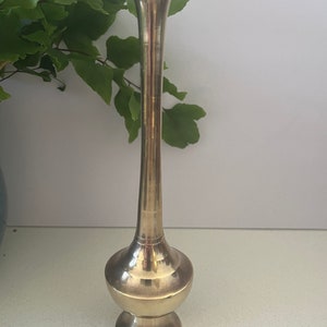 Vintage Brass Vase: Retro Indian Decor, Boho Accent