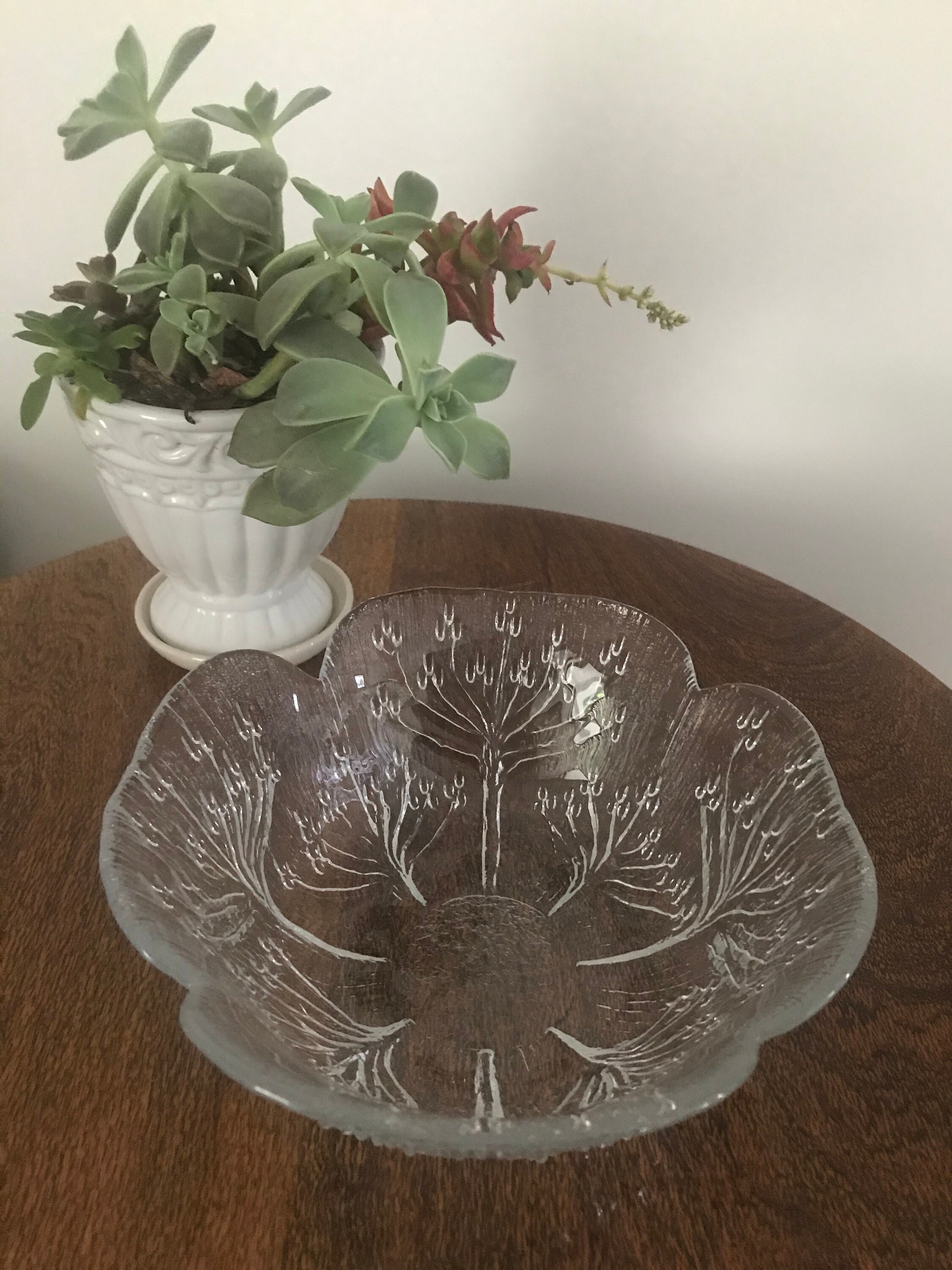 Vintage Dansk 'Floriform' Glass Serving Bowl Vintage Etsy