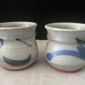 Vintage Australian Studio Pottery Mugs,  Pair by Sid the Potter, Two Rocks WA, Handmade Stoneware Coffee Cups,  Rustic Ceramic Pair Mugs (2)