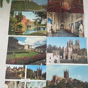 Vintage Postcards of  English Landmarks  (8), Unused Vintage Postcards for Collectors, Junk Journalling, Scrapbooking etc,   Ephemera  Gift