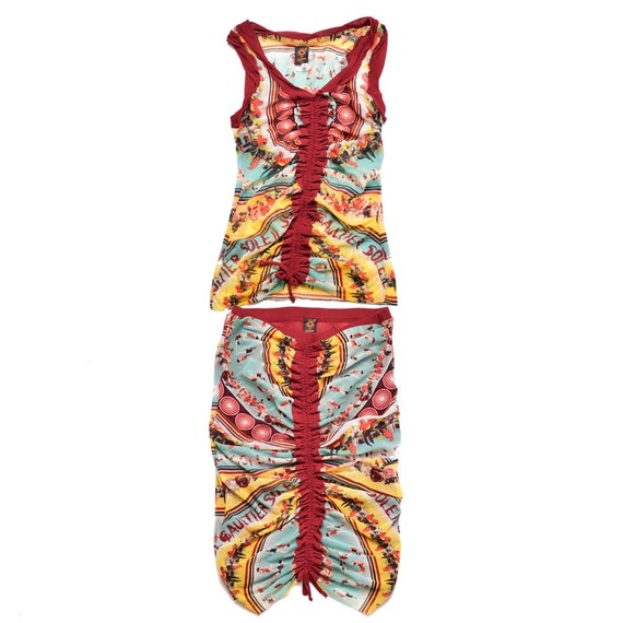 Jean Paul Gaultier Mesh Parrot Print Set