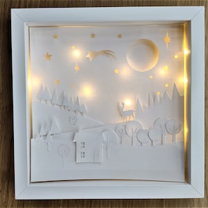 Winter Scene - Fairy Lights & Paper