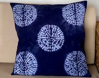 Shibori Kussenhoes Hand Geverfd Handgemaakt