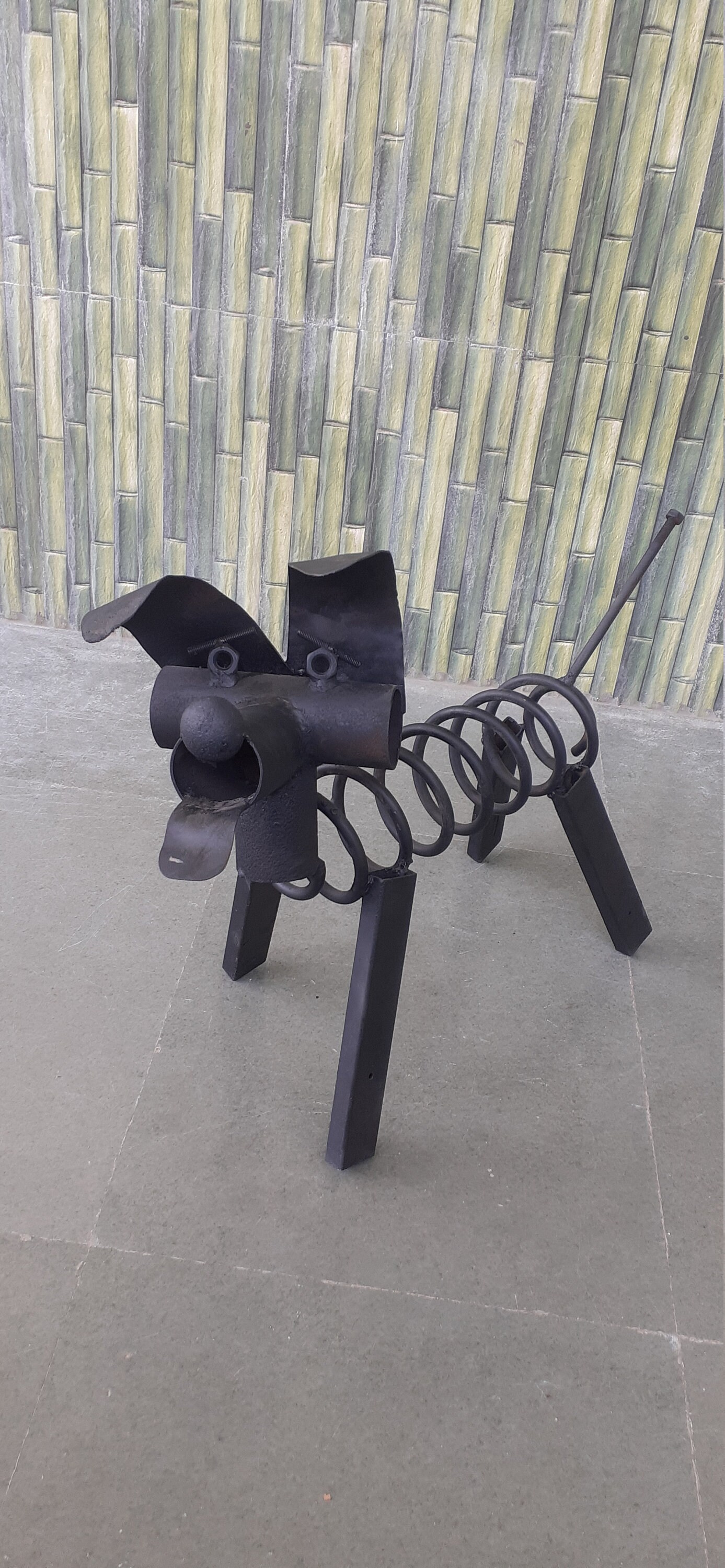 Outdoor recycled art garden dog Scrap metal dog spring dog Etsy