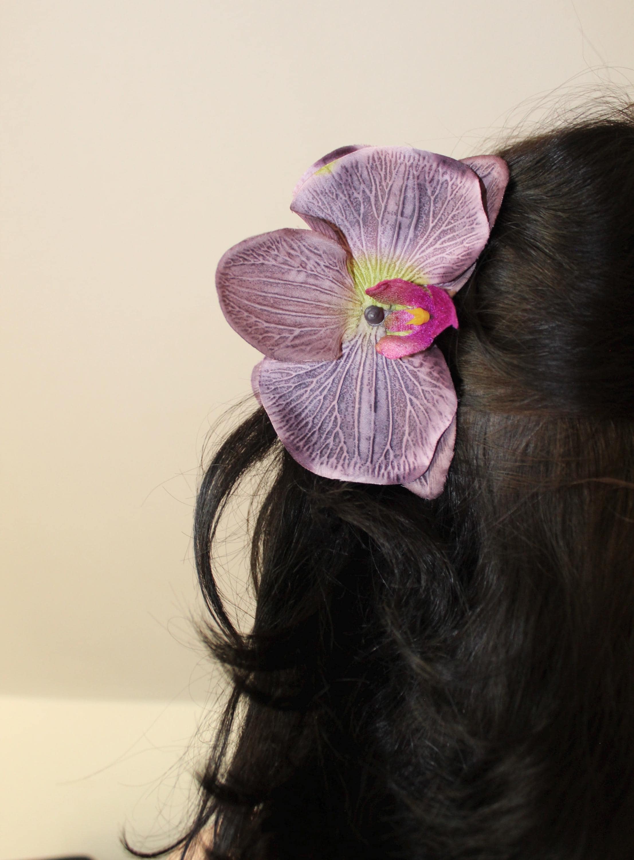 Handmade Purple Orchid Hair Clip, Floral Wedding Barrette - Etsy