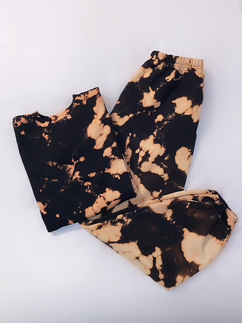 CUSTOM MADE Tie Dye Bleach Sweatpants Matching Set Etsy