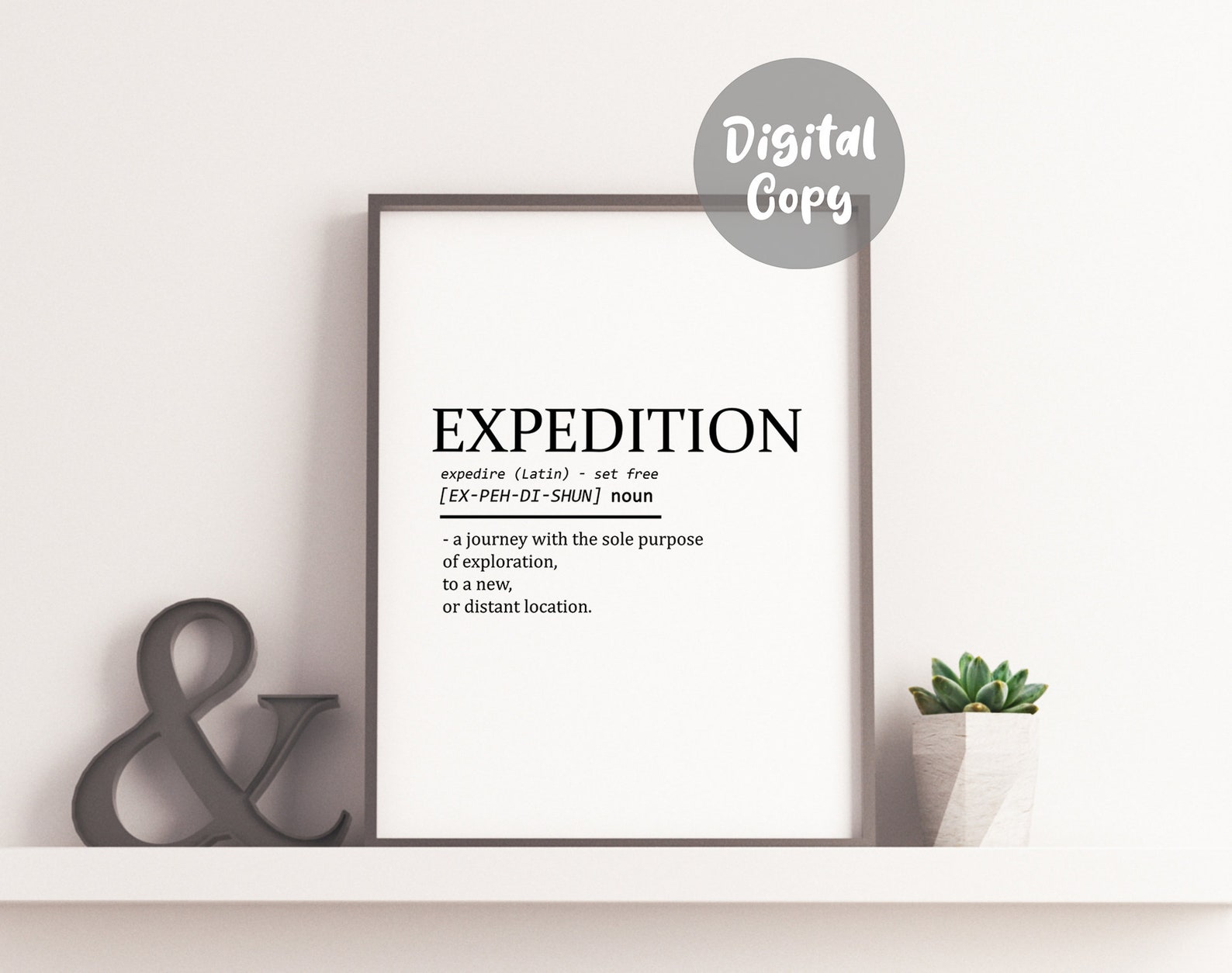 Expedition Word Definition Quote Poster Travel DIGITAL COPY Etsy