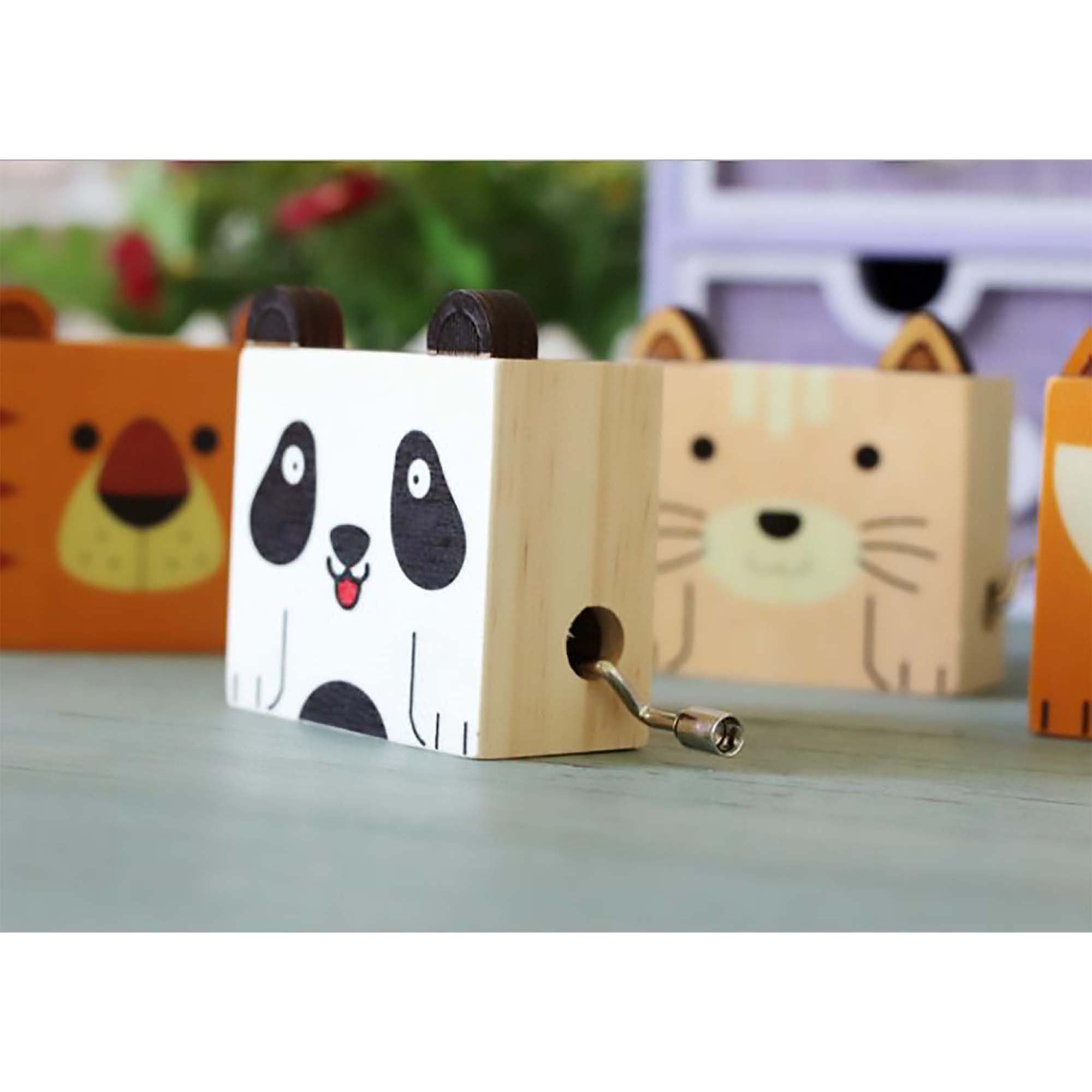 Cartoon Animal Music Box Square Animal Music Box Wooden Etsy