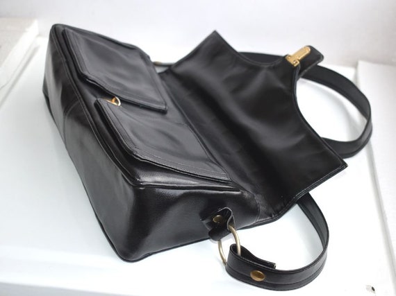 Vintage LOLISE Black Genuine Leather Shoulder Bag… - image 4