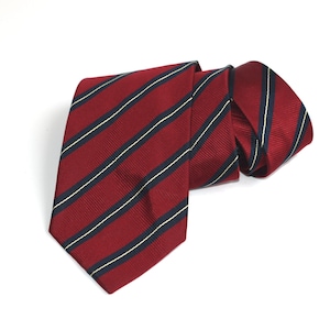 Vintage Zadi Andrew's Ties Tie Red Striped Necktie Italy European Mens Fashion Menswear Silk Fabric Accessory For Him Fathers Mens Gift