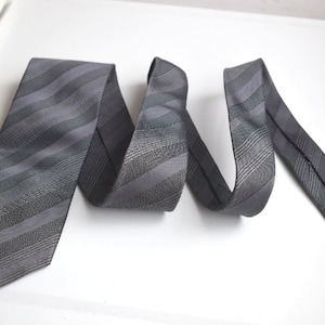 Vintage Camicissima Tie Gray Striped Necktie Italy European Mens Fashion Menswear Retro Silk Fabric Accessory For Him Fathers Mens Gift