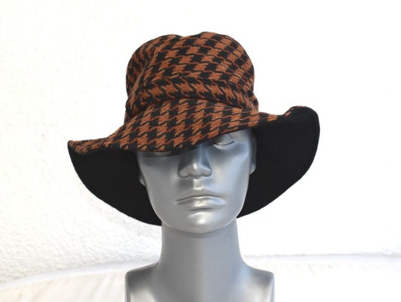 Vintage Rettelbach  Bucket Cloche Hat Houndstooth… - image 2