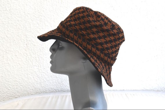 Vintage Rettelbach  Bucket Cloche Hat Houndstooth… - image 3