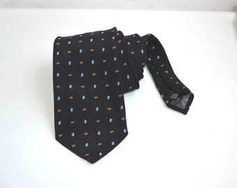 Corbata vintage Santi, corbata italiana europea, moda italiana para hombre, accesorio de tela de seda negra para hombre