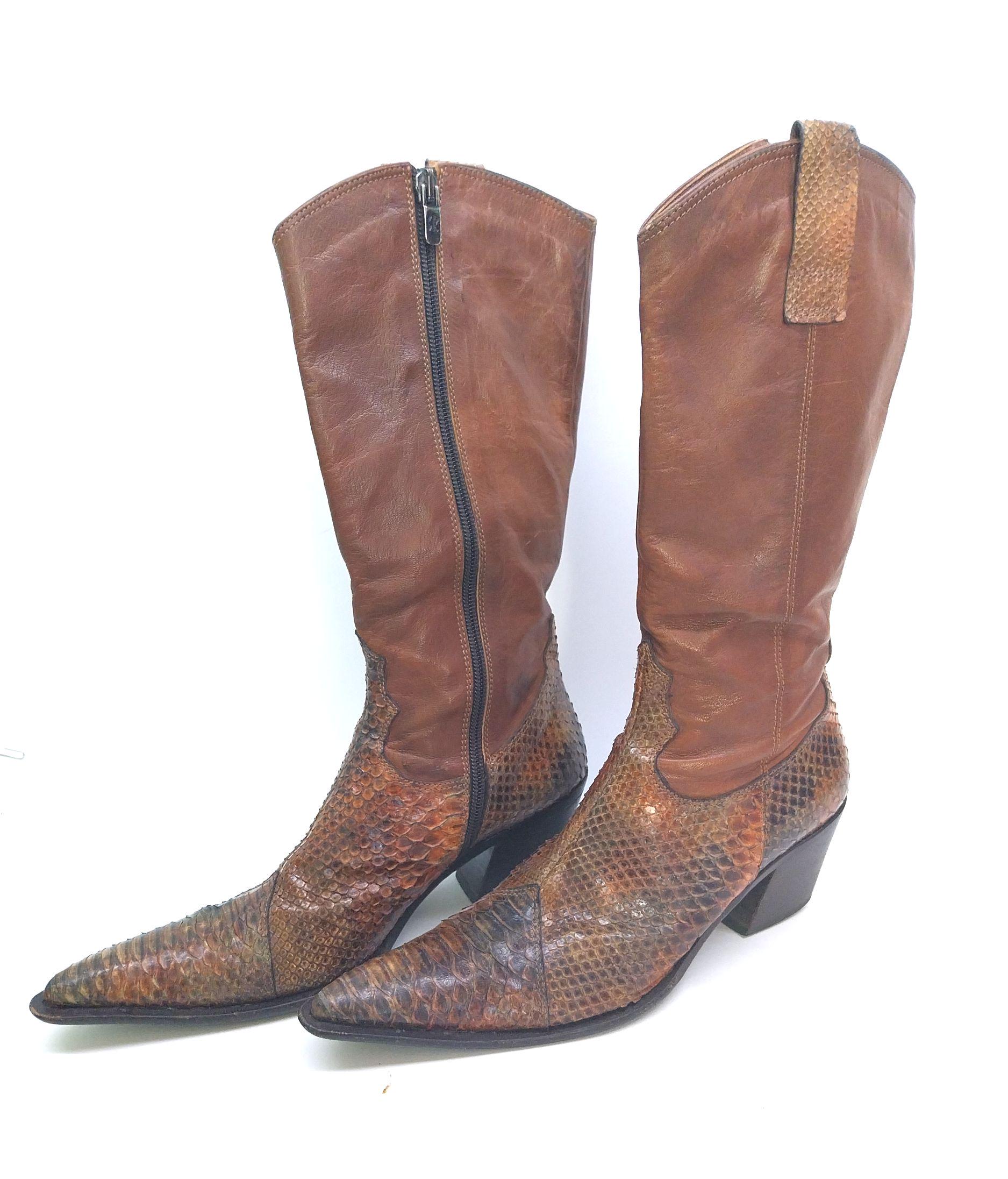 Vintage Vero Cuoio Größe 37 Made in Italy Cowgirl Stiefel Gnuine