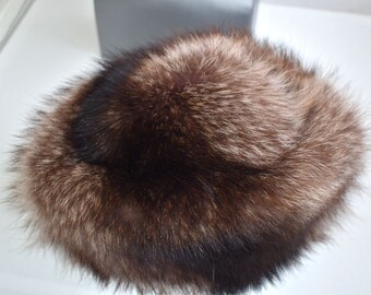 ​Vintage Jacobson\'s Genuine Raccoon Fur Hat Pillbox Style Mid-Century Luxury Vintage Winter Brown Hat Raccoon Racoon Real Fur Winter  main image 4