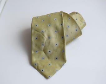 Vintage JOOP! Tie Necktie Italy European Mens Italian Fashion Menswear Yellow Silk Fabric Accessory For Him