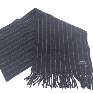 Écharpe d&#39;hiver en laine d&#39;agneau d&#39;Écosse rétro pour hommes en laine d&#39;agneau pure à franges GANT vintage