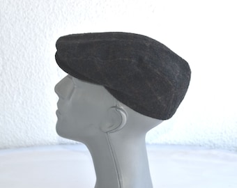 Vintage Hute Mutzen Topman Exclusiv Mens Flat Cap Size 58 Dark Brown Baker Boy Wool Hat Cap Newsboy Ear Flap Unisex Tweed Mariner Boy Hat