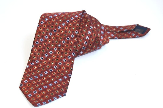 Deutschland Geschenk Stoff MCM Rot Orange Herrenmode Europäische Vintage Accessoire Seidenkrawatte Herrenmode Väter Ausgezeichnete Krawatte Herren Retro Eterna