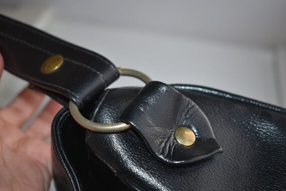 Vintage LOLISE Black Genuine Leather Shoulder Bag… - image 5