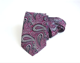 Vintage Tommy Hilfiger corbata a medida Paisley corbata Italia europea moda masculina ropa masculina tela de seda accesorio para él padres regalo para hombres