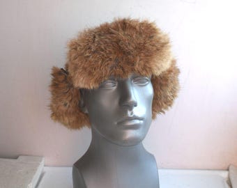 Vintage Wilsons Leather Aviator Cream Faux Fur Hat Real Cream Fur Trapper Hat for Women, Warm Hat With Ear  main image 4