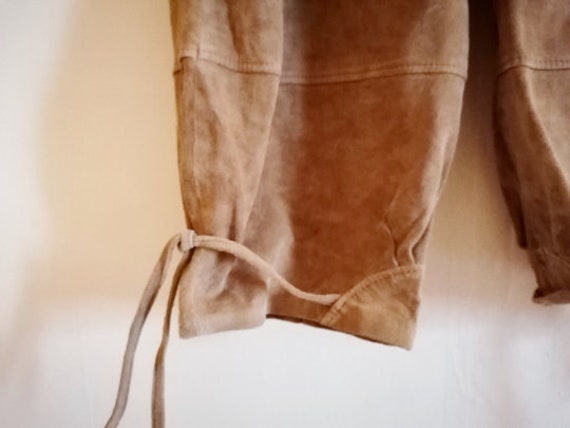 Vintage Soft Suede 100% Real Leather Capri Pants … - image 4