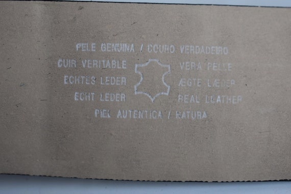 Vintage Black Genuine Leather Wide Belt Solid Met… - image 6