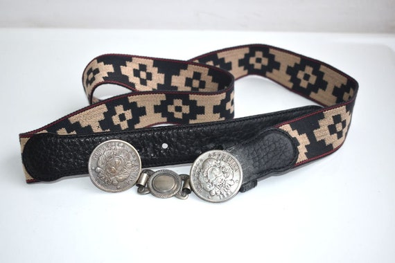 Vintage Tardini Aztec Woven Geometric Crocodile Print Fabric  display picture 3