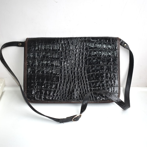 Monster G Italian Crocodile Texture Genuine Leather Golf Rangefinder Case Black