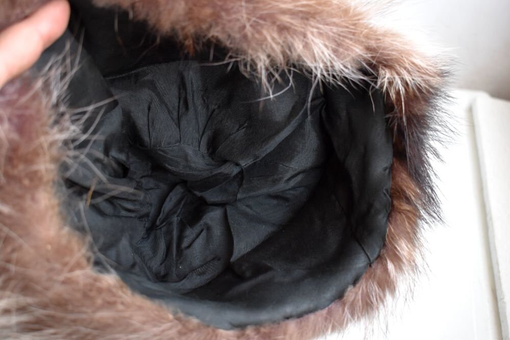 Vintage Winter Brown Hat Raccoon Racoon Real Fur Winter  display picture 1