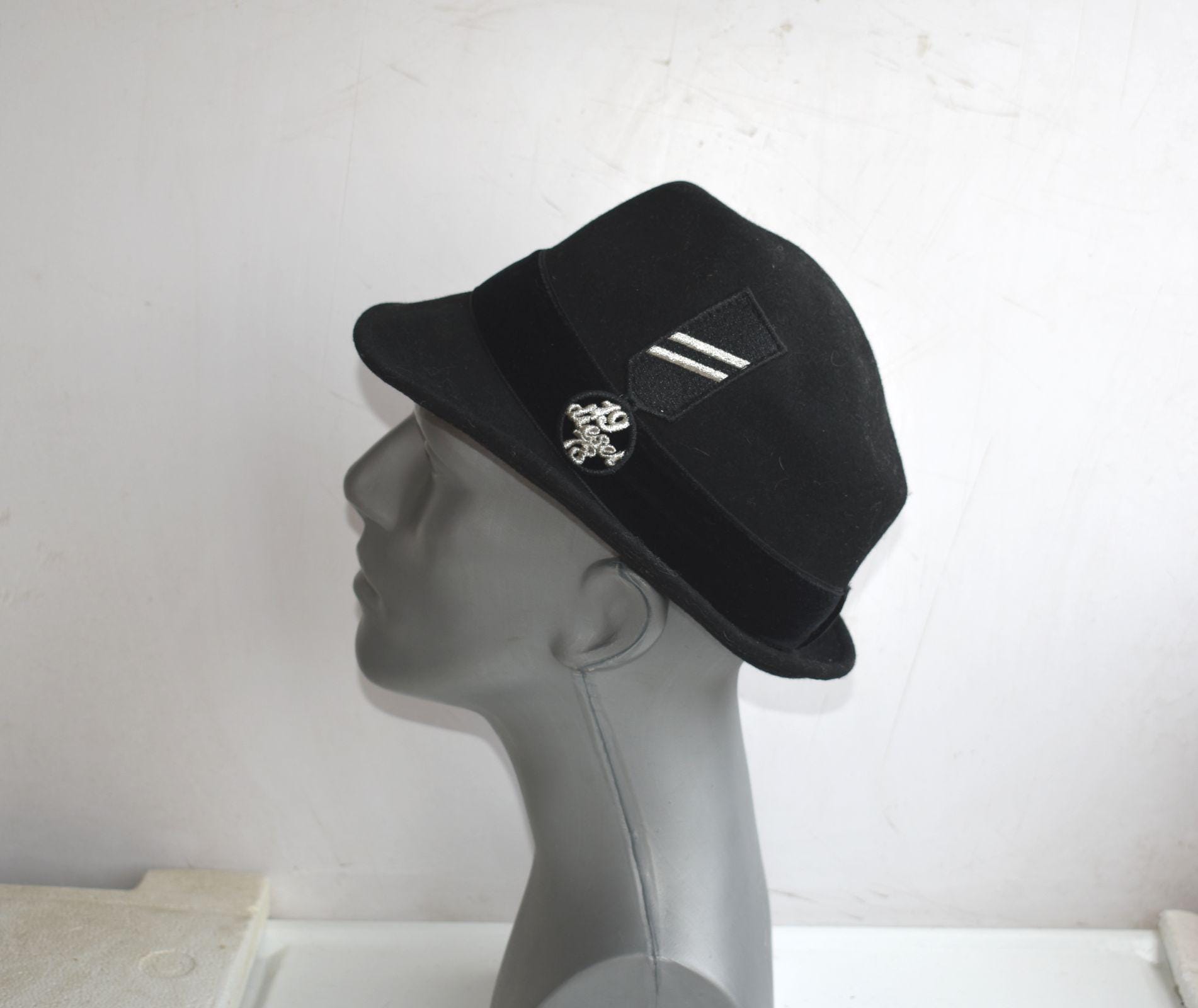 Vintage Diesel 1978 Size 56 Italy Fedora Hat Trilby Black 