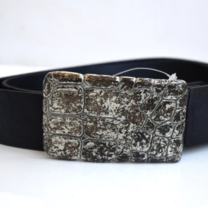 Vintage Black Genuine Leather Belt Solid Metal Ancient Silver Buckle ADMU Germany European Fashion Ladies Clothing Accessory Woman Gift