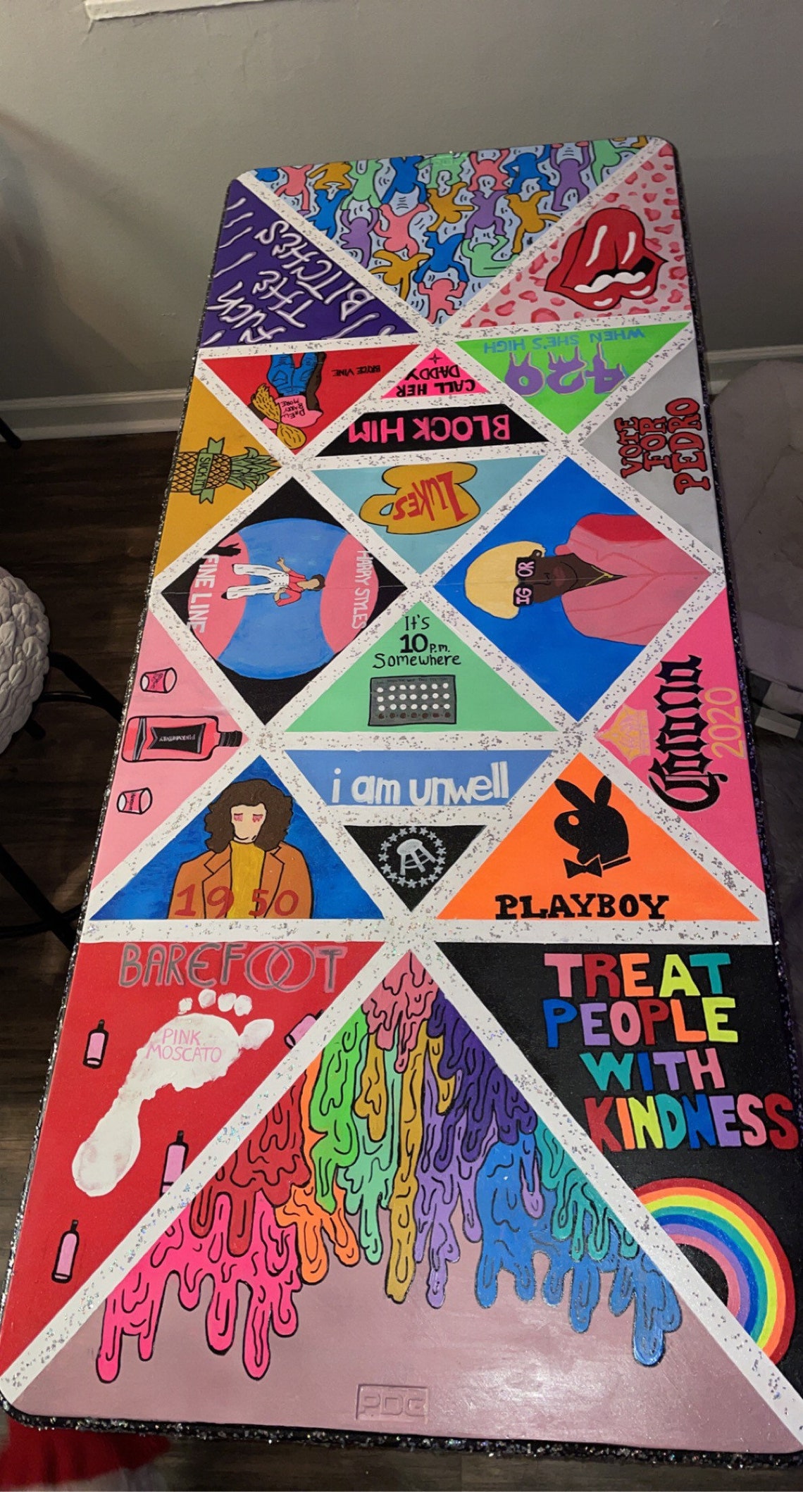 Customizable and Hand Painted Beer Pong Table Etsy