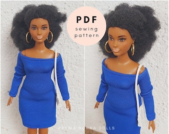 PDF Doll Clothes Pattern for CURVY & REGULAR Fashion Doll