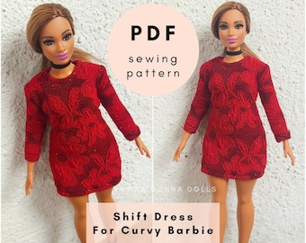 PDF Doll Clothes Pattern for Curvy Fashion Doll
