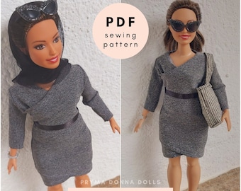 PDF Doll Clothes Pattern for Curvy Fashion Doll