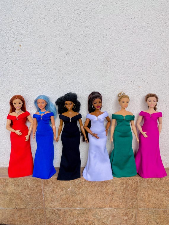 Handmade Curvy Doll Clothes: Off-shoulder Evening Dress - Etsy Ireland Handmade Curvy Doll Clothes: Off-shoulder Evening Dress - Etsy Ireland