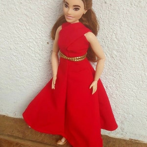 Halter Dress for Fashion Dolls, Clothes for Curvy Dolls, Doll clothes for Fashion Dolls, Clothes for 11.5-inch Fashion dolls, Spring Dresses
