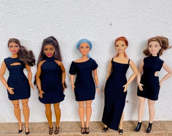 Little Black Dress Bundle für Modepuppen im Maßstab 1:6
