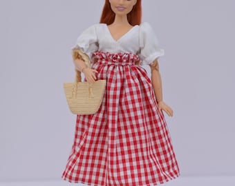 Gingham Picnic Outfit for 1/6 Scale Fashion Dolls