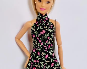 Ditsy Floral Print Dress for 1/6 Scale Fashion Doll